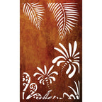 Decorative Garden Art & Privacy Screen- Koru with Palm