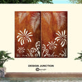 Decorative Garden Art & Privacy Screen- Koru with Palm