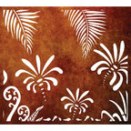 Driveway Metal Gate  - Koru & Palm