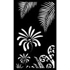 Decorative Garden Art & Privacy Screen- Koru with Palm