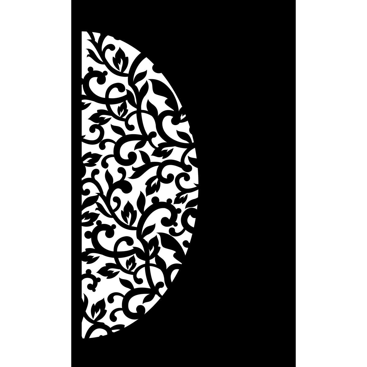 Decorative Laser Cut Fence Panel  - Koru & Leaves