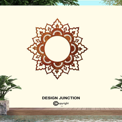 Corten Steel Mandala Star 04 - Laser Cut Wall Feature