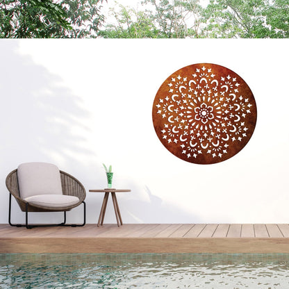 Corten Steel Metal Art - Mandala 3