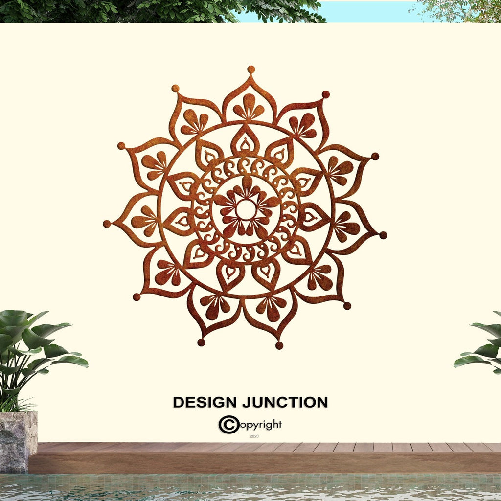 Mandala 5 - Corten Steel Laser Cut Wall Feature