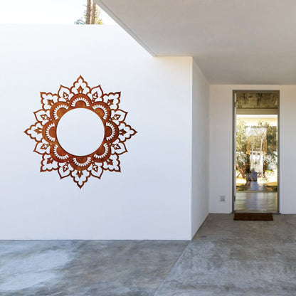 Corten Steel Star Mandala 04 - Laser Cut Outdoor Metal Art