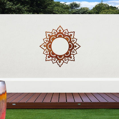 Corten Steel Star Mandala 04 - Laser Cut Outdoor Metal Art