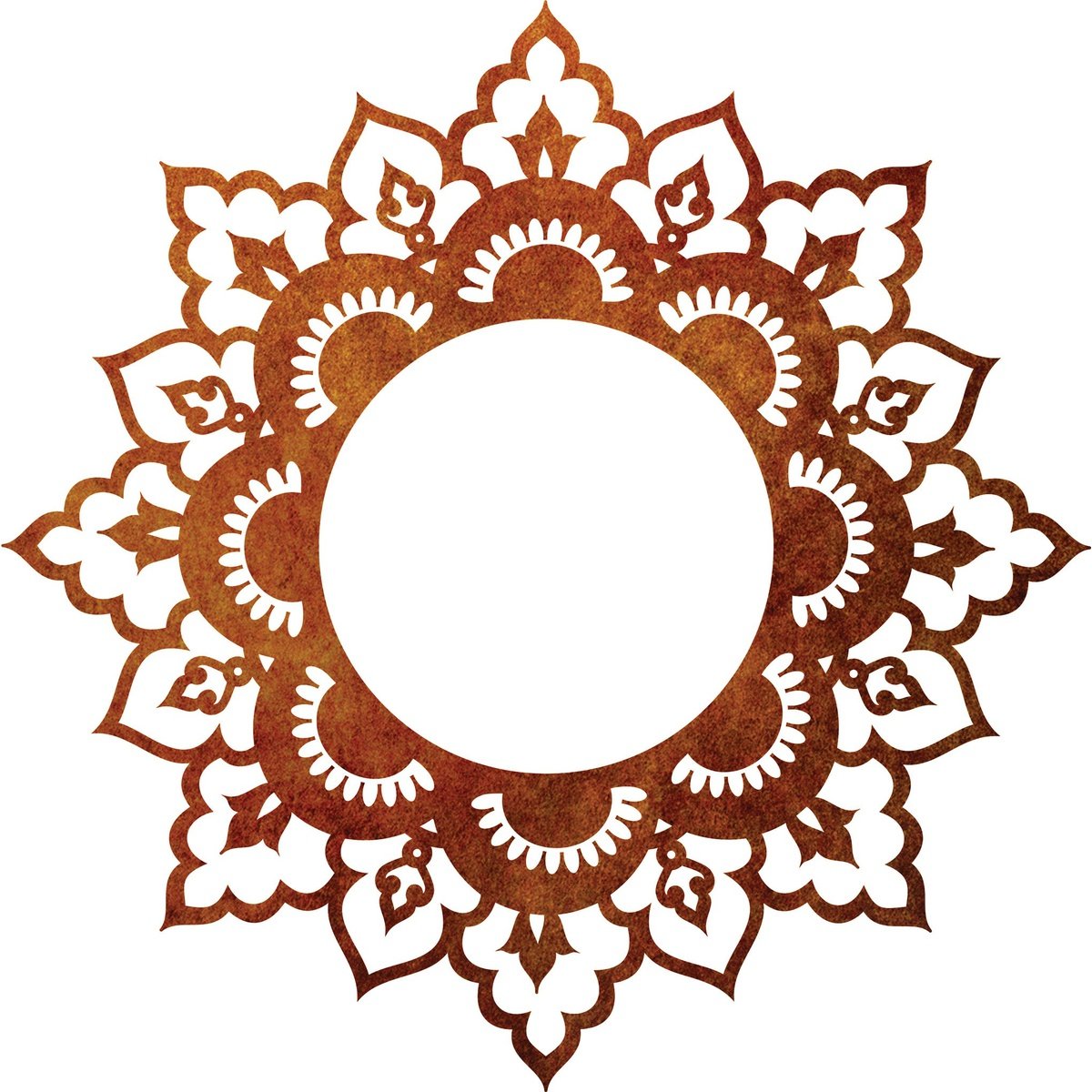 Corten Steel Mandala Star 04 - Laser Cut Wall Feature