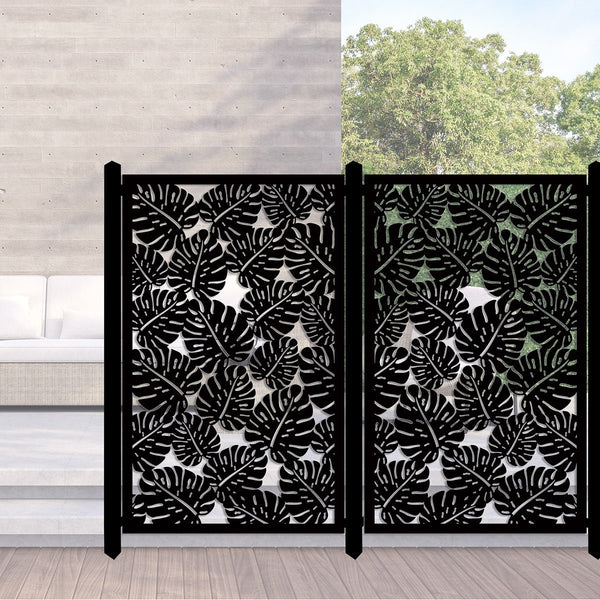 Decorative Laser Cut Privacy Screen & Fence Panel  - Monstera II