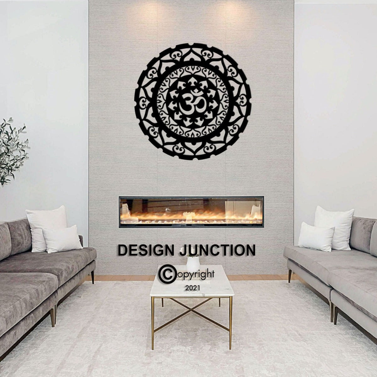 OM Surya Mandala Laser Cut Metal Wall Feature – Design Junction NZ
