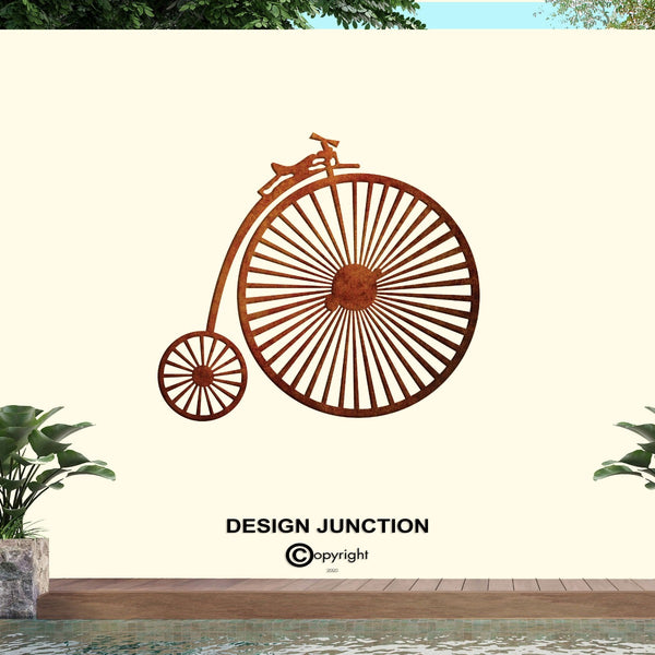 Corten Steel PENNY FARTHING - Metal Wall Art