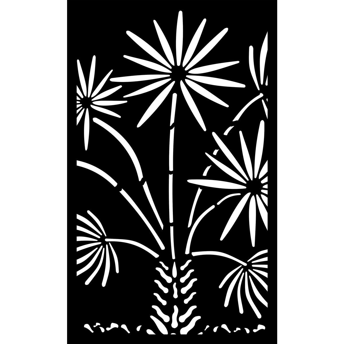 Corten Steel & Aluminium Fence Panel - The Palm Grove