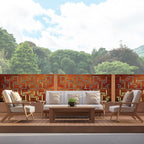 Corten Steel Balustrade & Fence Panel - Random Lines