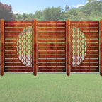 Decorative Laser Cut Fence Panel  - Half Rectangle Jali with Straight Lines