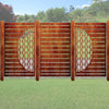 Decorative Laser Cut Fence Panel  - Half Rectangle Jali with Straight Lines