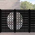 Decorative Laser Cut Fence Panel  - Half Rectangle Jali with Straight Lines