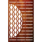 Decorative Laser Cut Fence Panel  - Half Rectangle Jali with Straight Lines