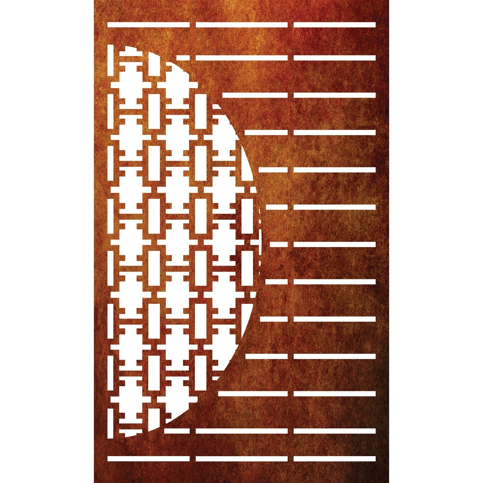 Decorative Laser Cut Fence Panel  - Half Rectangle Jali with Straight Lines