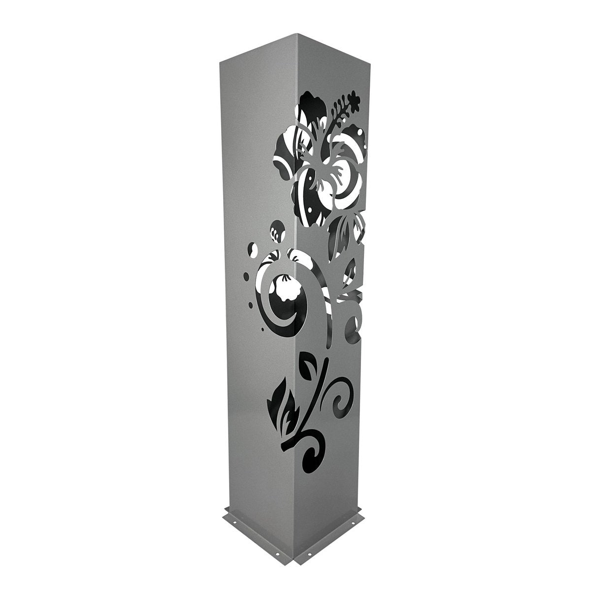 Powder Coated Laser Cut Garden Planter - Hibiscus Koru ( Bonus Solar LED Light) ** Clearance **