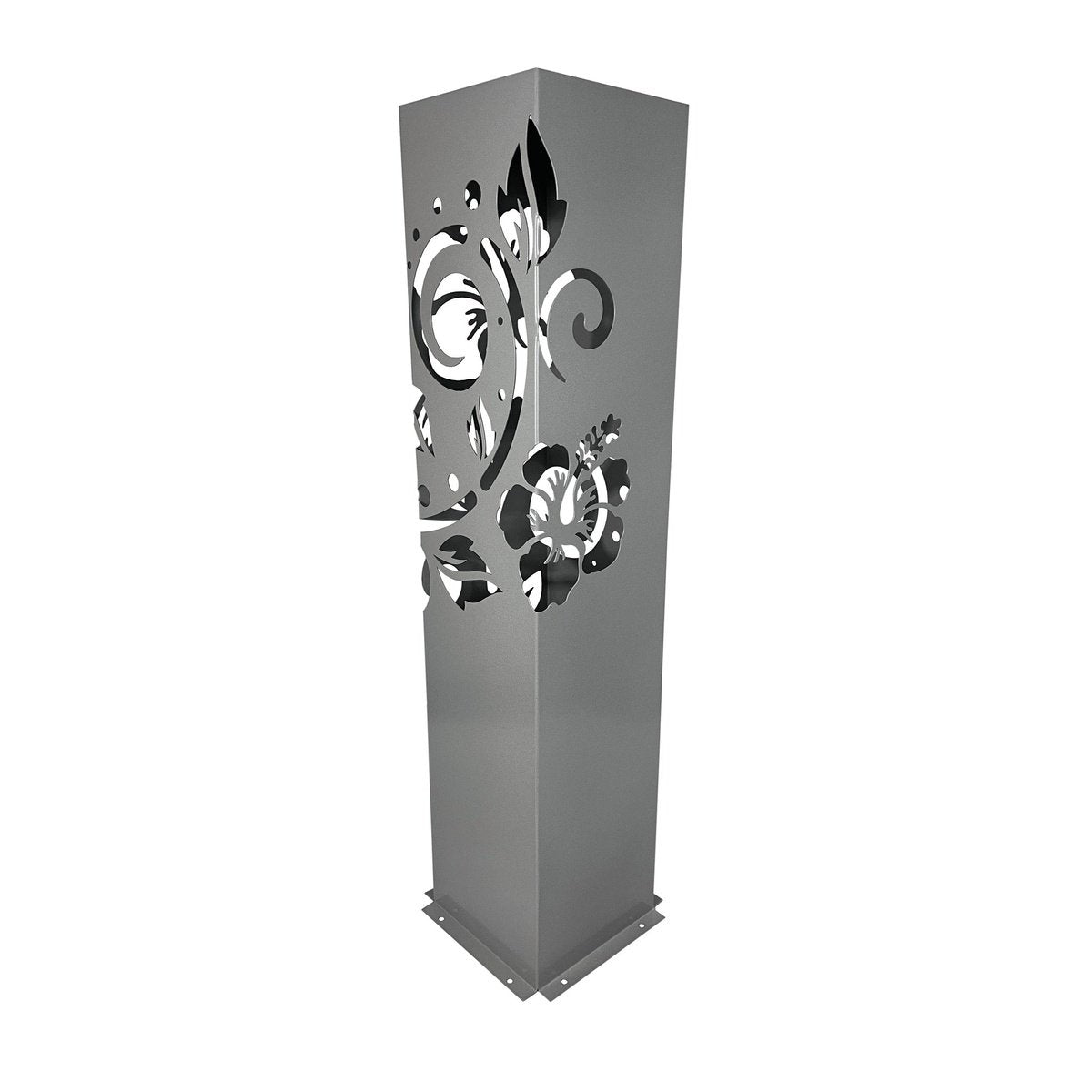 Powder Coated Laser Cut Garden Planter - Hibiscus Koru ( Bonus Solar LED Light) ** Clearance **