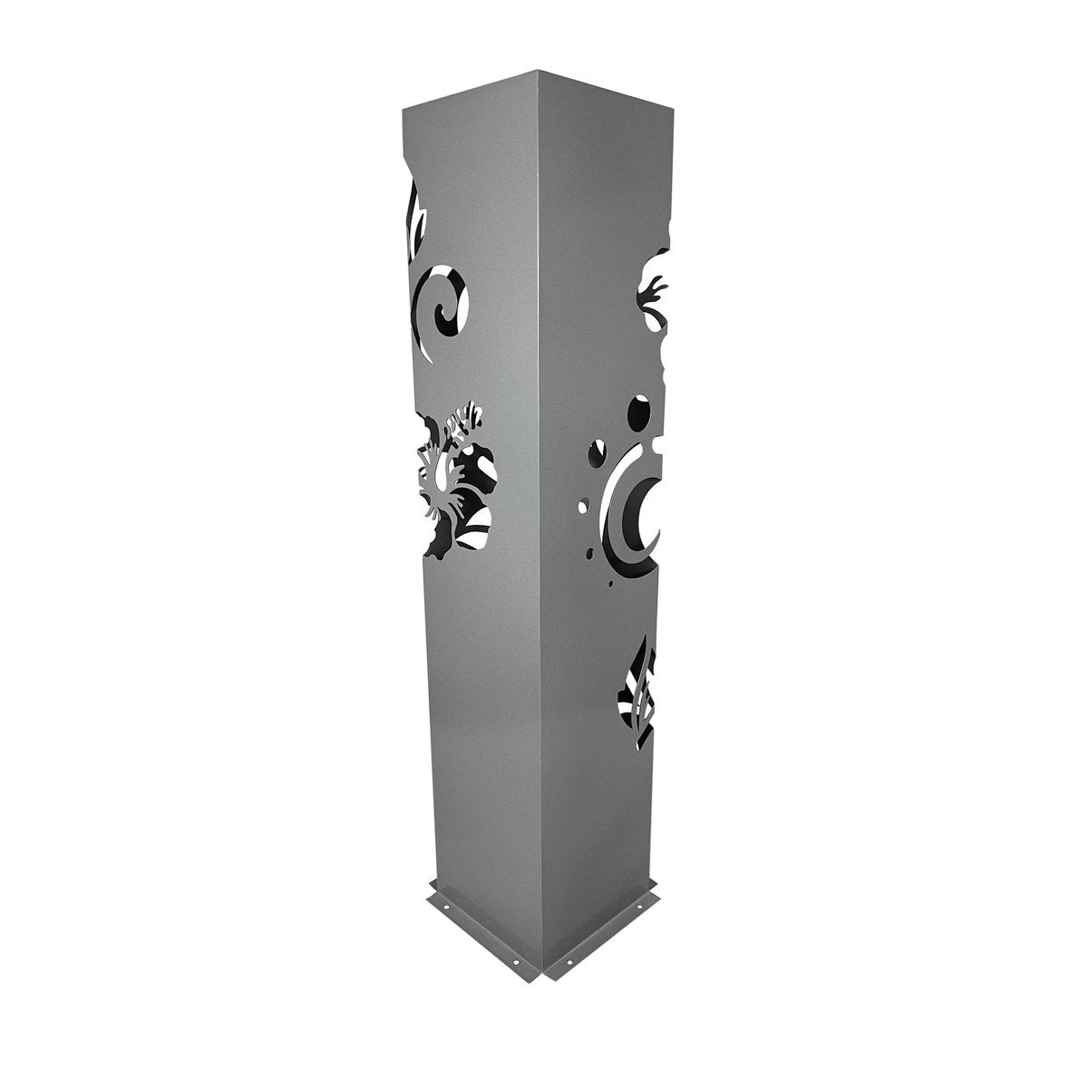 Powder Coated Laser Cut Garden Planter - Hibiscus Koru ( Bonus Solar LED Light) ** Clearance **