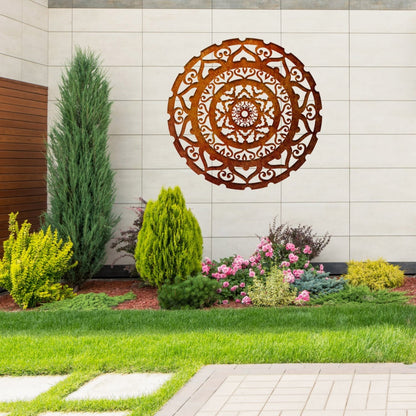 Surya Mandala  - Laser Cut Corten Steel Wall Art