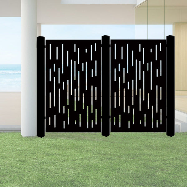 Vertical Lines - Corten Steel & Aluminium Fence Panel