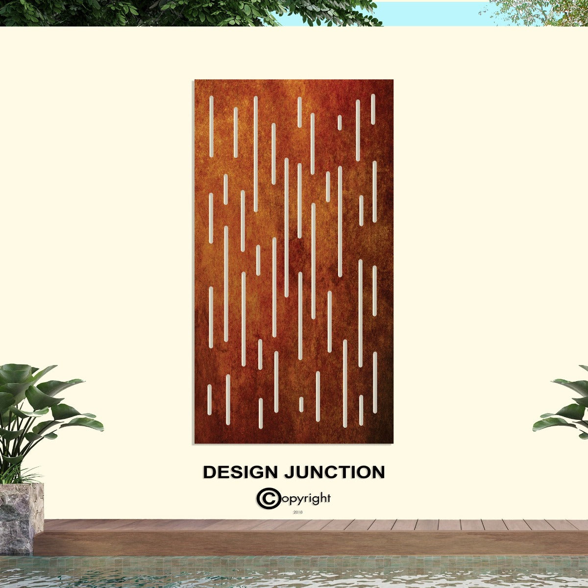 Vertical Line Panel Vertical Lines - Corten Steel & Aluminium Fence Panel – Design Junction NZ
