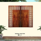 Corten Steel Or Aluminium Fence Panel / Balustrade - Vertical Square Trim