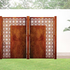 Corten Steel Or Aluminium Fence Panel / Balustrade - Vertical Square Trim