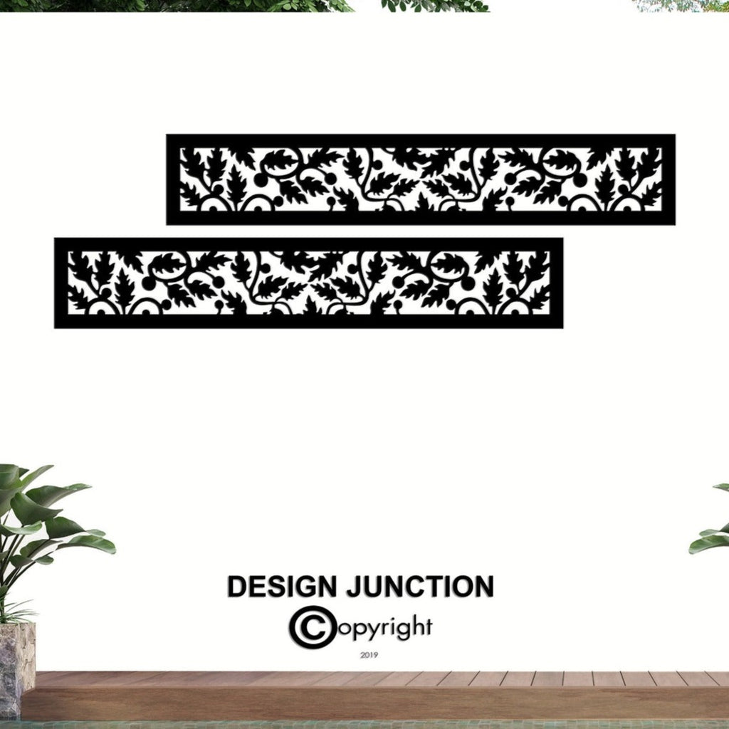 Corten Steel Fence Runner and Detailing Panel - Vines